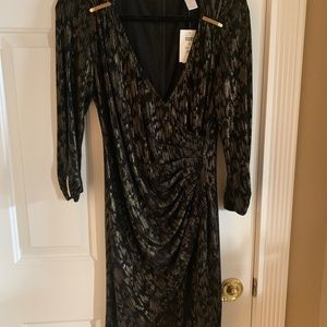 Cache Black and Gold Dress with gold hardware - Medium